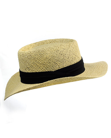 Nyfashion101 NYFASHION101 Unisex Classic Black Band Straw Weaved Panama Hat