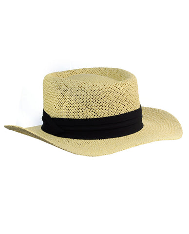 Nyfashion101 NYFASHION101 Unisex Classic Black Band Straw Weaved Panama Hat