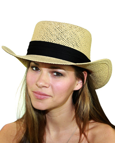 nyfashion101 NYFASHION101 Unisex Classic Black Band Straw Weaved Panama Hat