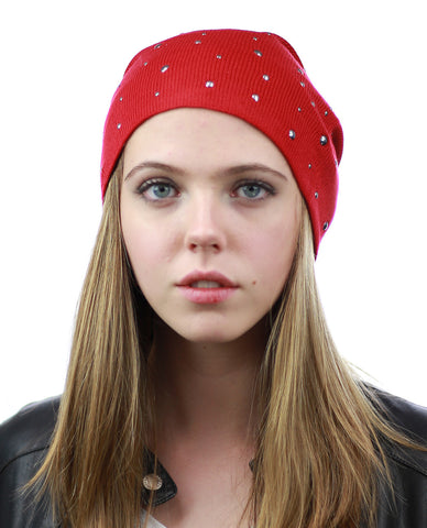 Nyfashion101 NYFASHION101 Unisex Comfort & Warm Knit Studded Slouchy Beanie Hat
