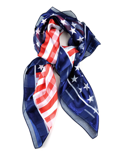 Nyfashion101 NYFASHION101 Versatile Artistic USA Flag Design 42" Headwrap Square Scarf