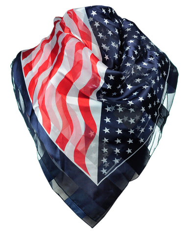 Nyfashion101 NYFASHION101 Versatile Artistic USA Flag Design 42" Headwrap Square Scarf