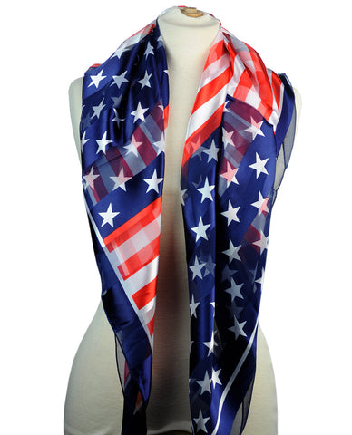 nyfashion101 NYFASHION101 Versatile Artistic USA Flag Design 42" Headwrap Square Scarf