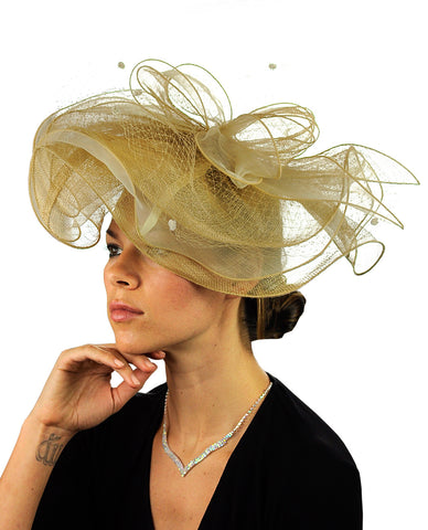 Nyfashion101 NYFASHION101 Wavy Contour Layered Sinamay Mesh Net Fascinator Headband