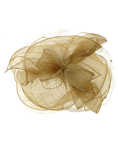 Nyfashion101 NYFASHION101 Wavy Contour Layered Sinamay Mesh Net Fascinator Headband