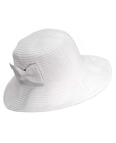 Nyfashion101 NYFASHION101 Women's Bow Accent Crushable Packable Up Brim Beach Sun Hat