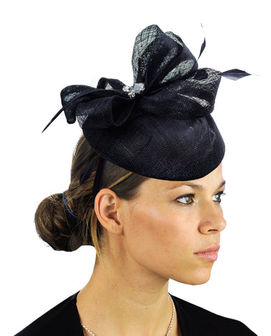 Nyfashion101 NYfashion101 Women's Rhinestone & Feather Accent Sinamay Fascinator Headband