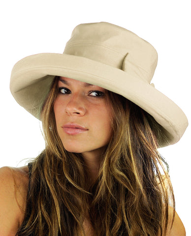 Nyfashion101 NYFASHION101 Women's Summer Packable Bow Accent Foldable Brim Beach Sun Hat