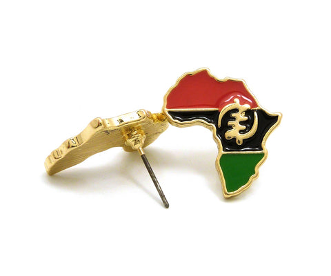 Nyfashion101 Pan Africa Stud Earrings In Gold-Tone Gye Nyame