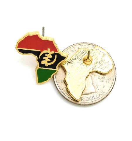 Nyfashion101 Pan Africa Stud Earrings In Gold-Tone Gye Nyame