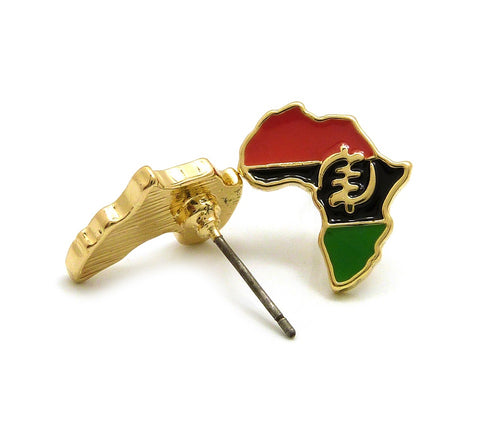 Nyfashion101 Pan Africa Stud Micro Earrings In Gold-Tone Gye Nyame