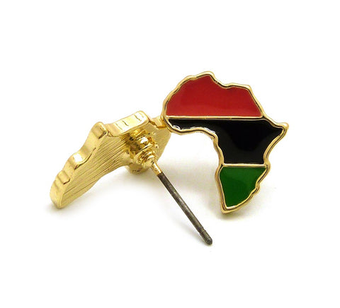 Nyfashion101 Pan Africa Stud Micro Earrings In Gold-Tone Pan Africa
