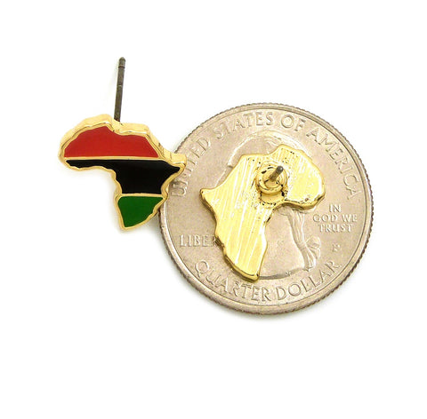 Nyfashion101 Pan Africa Stud Micro Earrings In Gold-Tone Pan Africa