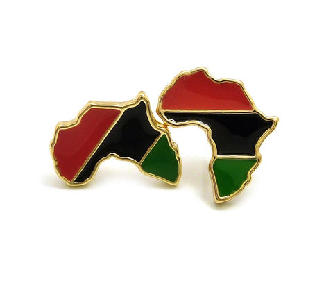 nyfashion101 Pan Africa Stud Micro Earrings in Gold-Tone Pan Africa
