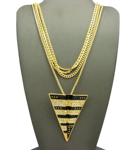 Nyfashion101 Paper Airplane Pendant On Box Chain With Rope Snake & Cuban Chain Necklace Set