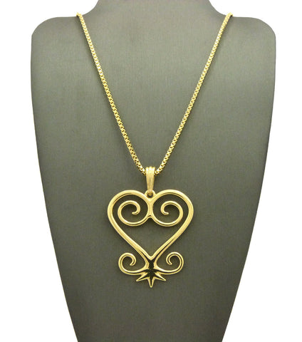 Nyfashion101 Polished Adinkra Symbol Sankofa Pendant With Chain Necklace
