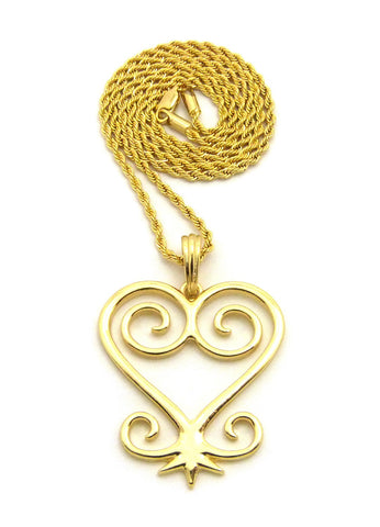 Nyfashion101 Polished Adinkra Symbol Sankofa Pendant With Chain Necklace