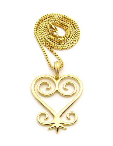 nyfashion101 Polished Adinkra Symbol Sankofa Pendant with Chain Necklace