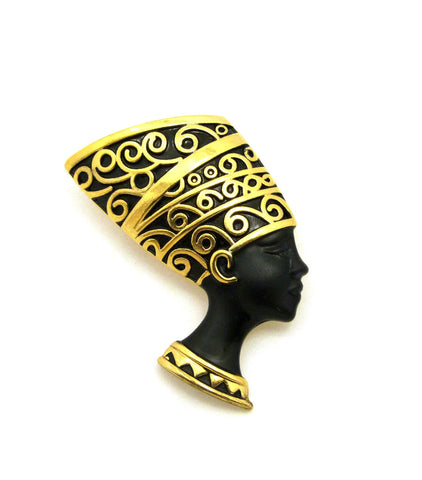nyfashion101 Polished Gold-Tone Egyptian Pendant Brooch Pin