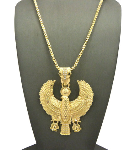 nyfashion101 Polished Horus Falcon Pendant with Chain Necklace