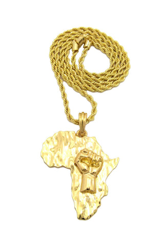 Nyfashion101 Power Fist On Africa Pendant With Chain Necklace