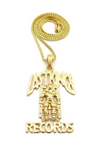Nyfashion101 Smooth Polished Last Kings Records Label Pendant W/ 24" Chain Necklaces