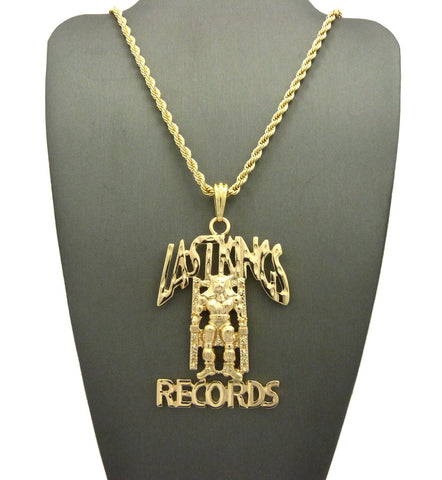 Nyfashion101 Smooth Polished Last Kings Records Label Pendant W/ 24" Chain Necklaces