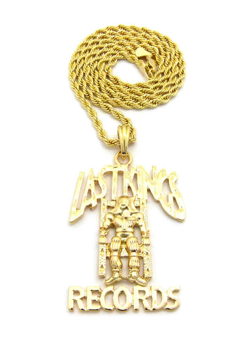 Nyfashion101 Smooth Polished Last Kings Records Label Pendant W/ 24" Chain Necklaces