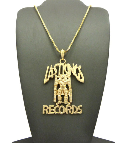 nyfashion101 Smooth Polished Last Kings Records Label Pendant w/ 24" Chain Necklaces