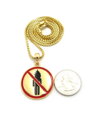 Nyfashion101 Solid Polished Rapper Music Video Monster Logo Pendant W/ 24" Chain Necklace