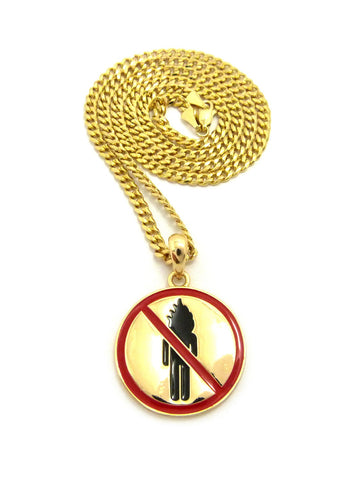 Nyfashion101 Solid Polished Rapper Music Video Monster Logo Pendant W/ 24" Chain Necklace