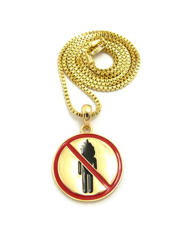 nyfashion101 Solid Polished Rapper Music Video Monster Logo Pendant w/ 24" Chain Necklace