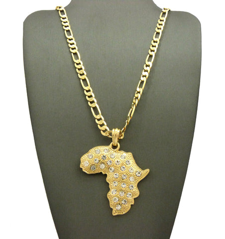 Nyfashion101 Stone Stud Africa Continent Pendant With Chain Necklace