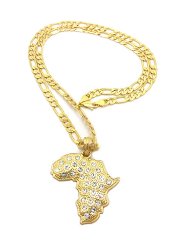 Nyfashion101 Stone Stud Africa Continent Pendant With Chain Necklace