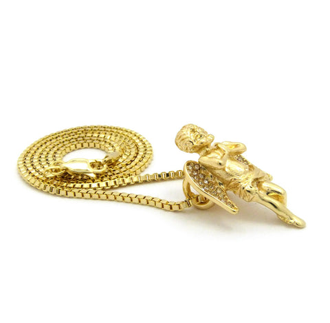 Nyfashion101 Stone Stud Baby Angel Pendant W/ Chain Necklace