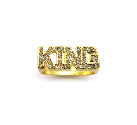 Nyfashion101 Stone Stud KING Gold-Tone Hip-Hop Fashion Ring
