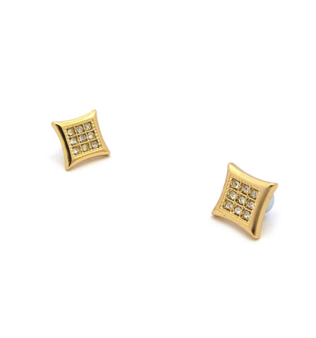 Nyfashion101 Stone Stud Kite Shape Magnetic Stud Earrings In Gold-Tone