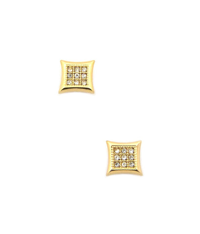 Nyfashion101 Stone Stud Kite Shape Magnetic Stud Earrings In Gold-Tone