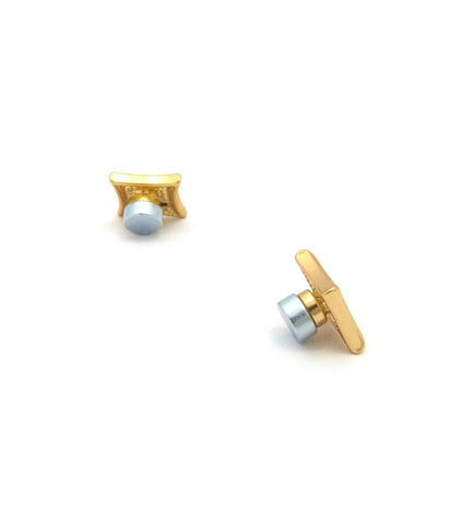 Nyfashion101 Stone Stud Kite Shape Magnetic Stud Earrings In Gold-Tone