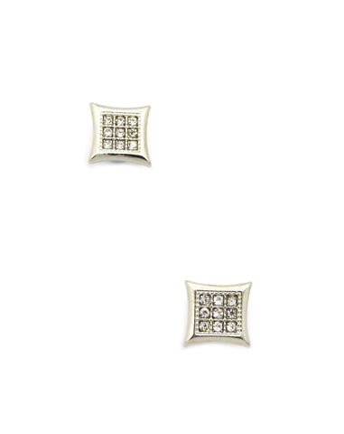 Nyfashion101 Stone Stud Kite Shape Magnetic Stud Earrings In Silver-Tone