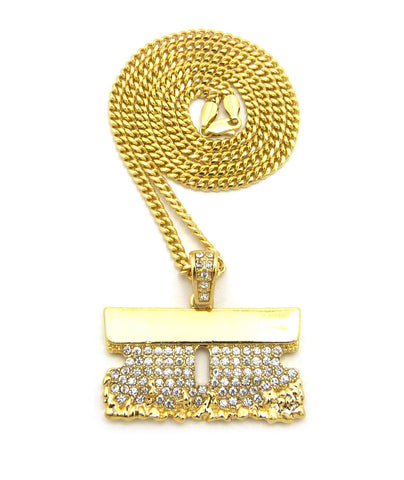 Nyfashion101 Stone Stud Shaving Cream Razor Blade Pendant Chain Necklace Gold-Tone