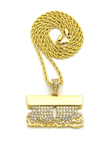 nyfashion101 Stone Stud Shaving Cream Razor Blade Pendant Chain Necklace Gold-Tone