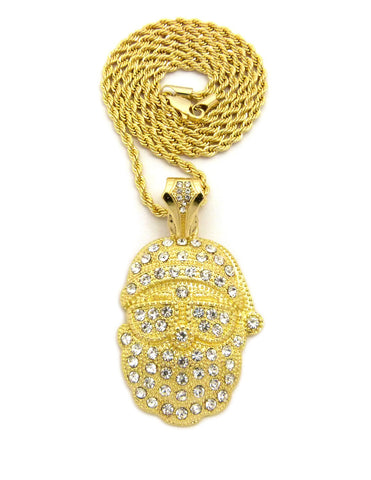 nyfashion101 Stone Stud Sunglasses Santa pendant Box Chain Necklace Gold-Tone