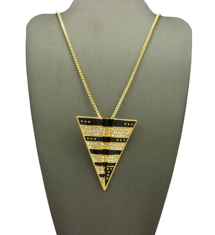 Nyfashion101 Striped Paper Airplane Pendant With Chain Necklace