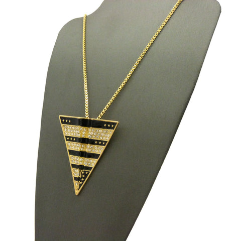 Nyfashion101 Striped Paper Airplane Pendant With Chain Necklace