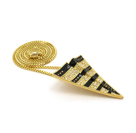 Nyfashion101 Striped Paper Airplane Pendant With Chain Necklace
