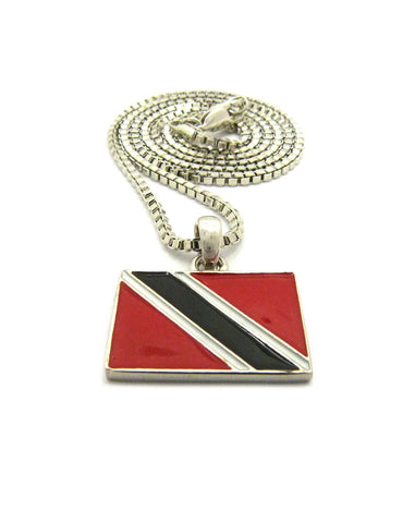 Nyfashion101 Trinidad And Tobago Flag Micro Pendant W/ Chain Necklace