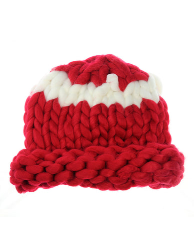 Nyfashion101 Two Tone Single Strip Handmade Big Loop Helsinski Hat Beanie