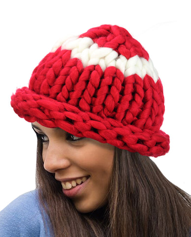 nyfashion101 Two Tone Single Strip Handmade Big Loop Helsinski Hat Beanie nyfashion101 Two Tone Single Strip Handmade Big Loop Helsinski Hat Beanie