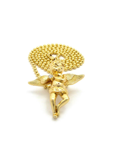 Nyfashion101 Winged Cherub Angel Micro Pendant W/ Chain Necklace